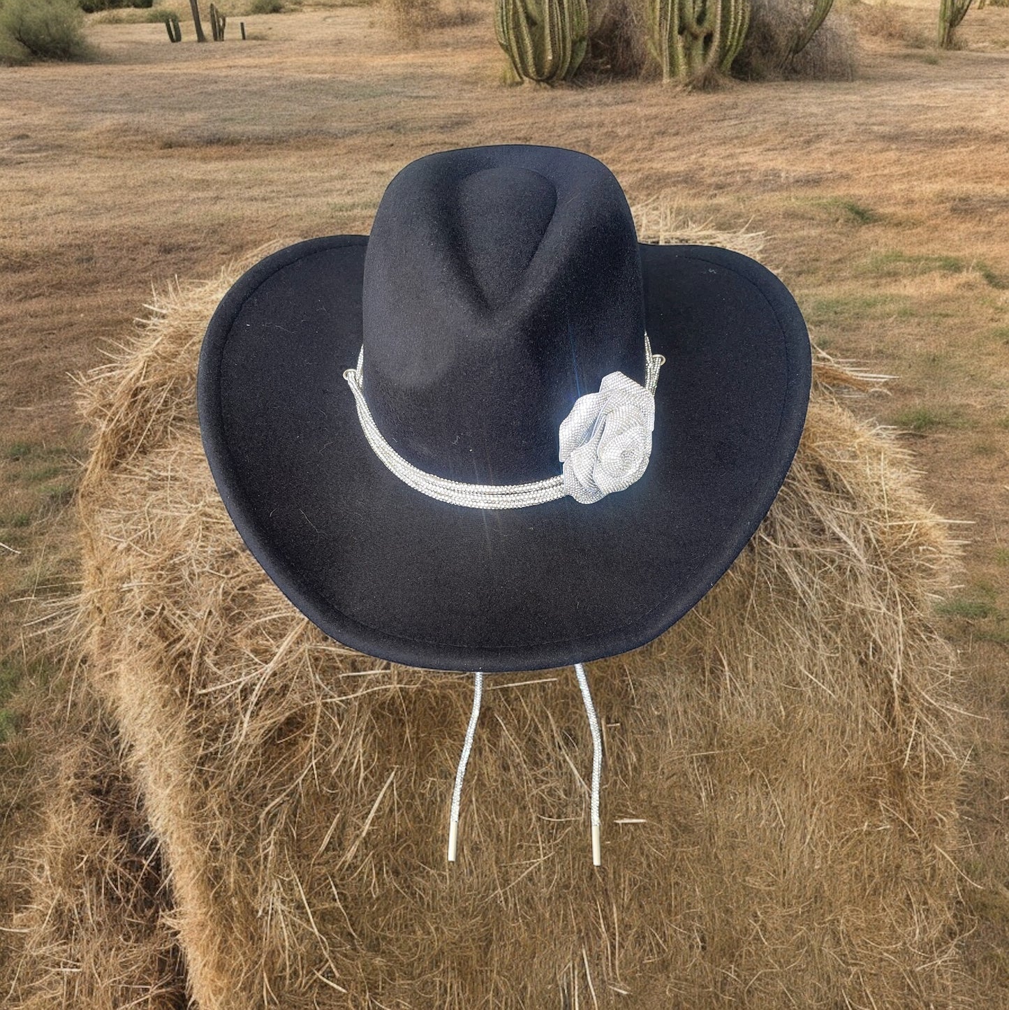 Black Diamonds Rose Hat